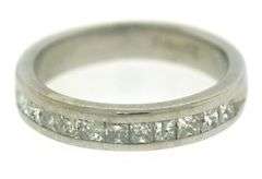 Glamorous 14kt WG Princess Diamond Channel Ring