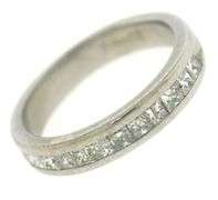 Glamorous 14kt WG Princess Diamond Channel Ring