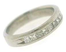 Glamorous 14kt WG Princess Diamond Channel Ring