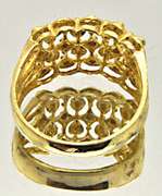 LADIES 14KT TRI-COLOR UNIQUE RING.