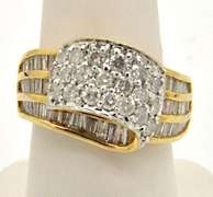 LADIES 14K YELLOW GOLD DIAMOND RING.