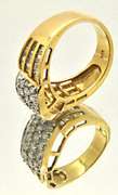 LADIES 14K YELLOW GOLD DIAMOND RING.