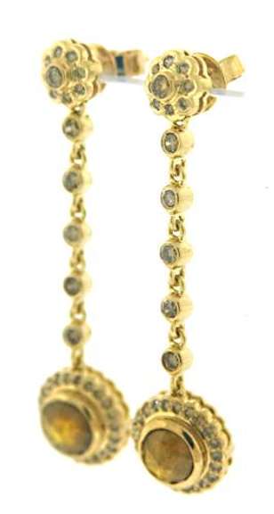 Alluring 14kt YG Citrine and Diamond Dangle Earrings