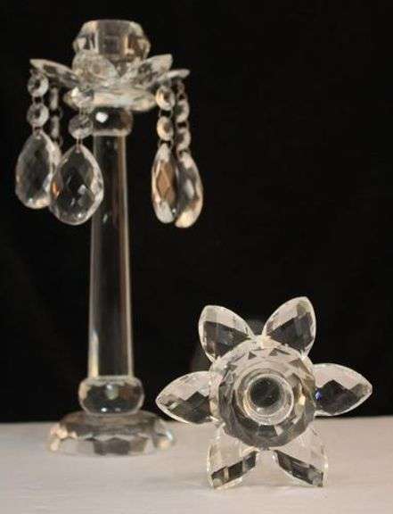 Crystal Candleholder Chandelier Pair