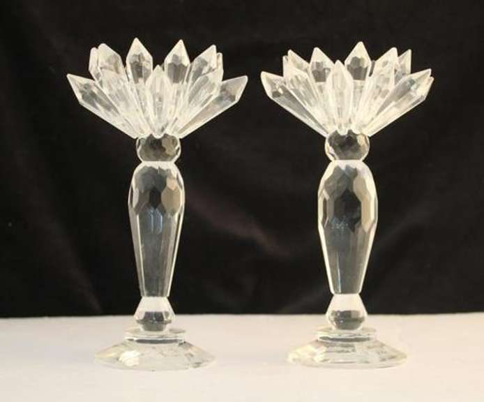 Crystal Candleholder Pair