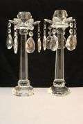 Crystal Candleholder Chandelier Pair