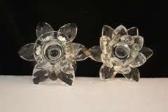 Clear Lotus Pair Candle Sticks