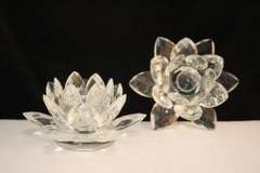Clear Lotus Pair Candle Sticks