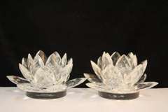 Clear Lotus Pair Candle Sticks
