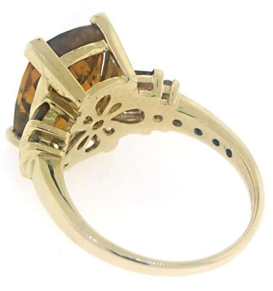 Beautiful Citrine, Garnet and Diamond Ring