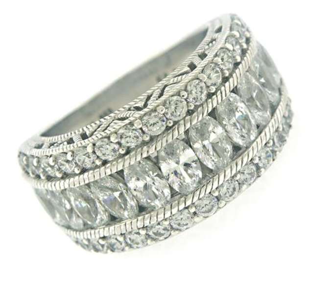 Judith Ripka MQ & RBC CZ Wide Band Ring