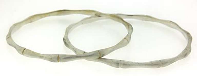 Trendy Set of Silver Bamboo Bangles