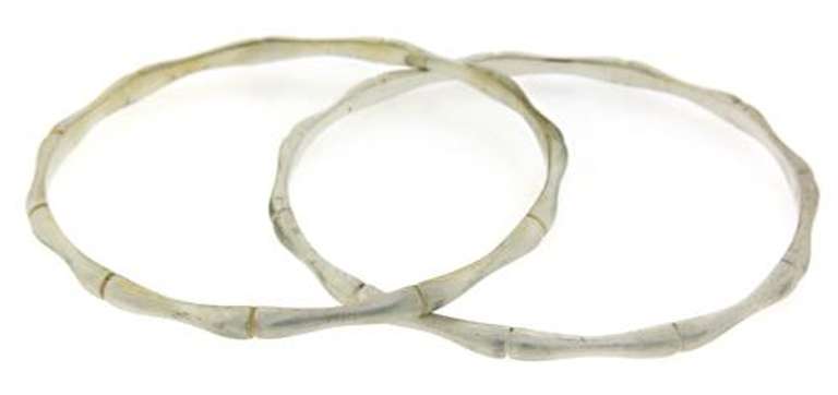 Trendy Set of Silver Bamboo Bangles