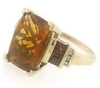 Beautiful Citrine, Garnet and Diamond Ring