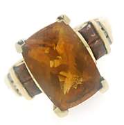 Beautiful Citrine, Garnet and Diamond Ring