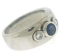 Elegant Diamond and Sapphire Ring