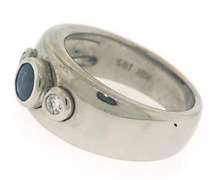 Elegant Diamond and Sapphire Ring