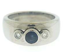 Elegant Diamond and Sapphire Ring