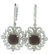 Gorgeous 14kt WG Garnet and Diamond Filigree Drop Earrings
