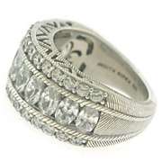 Judith Ripka MQ & RBC CZ Wide Band Ring