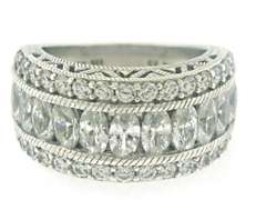 Judith Ripka MQ & RBC CZ Wide Band Ring