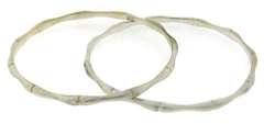 Trendy Set of Silver Bamboo Bangles