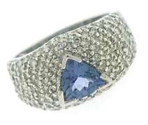 Glowing Tanzanite and Pave Diamond Ring