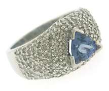 Glowing Tanzanite and Pave Diamond Ring