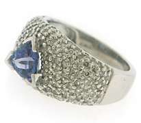 Glowing Tanzanite and Pave Diamond Ring