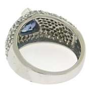 Glowing Tanzanite and Pave Diamond Ring