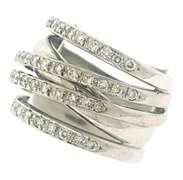 Fantastic Diamond Cross Over Ring