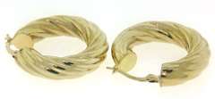 Fashionable 14kt YG Twisted Hoop Earrings