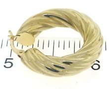 Fashionable 14kt YG Twisted Hoop Earrings