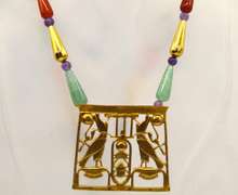 Rare Egyptian Style 18kt Pendant and Chain
