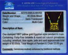 Rare Egyptian Style 18kt Pendant and Chain