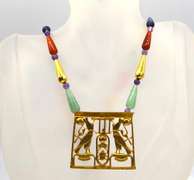 Rare Egyptian Style 18kt Pendant and Chain