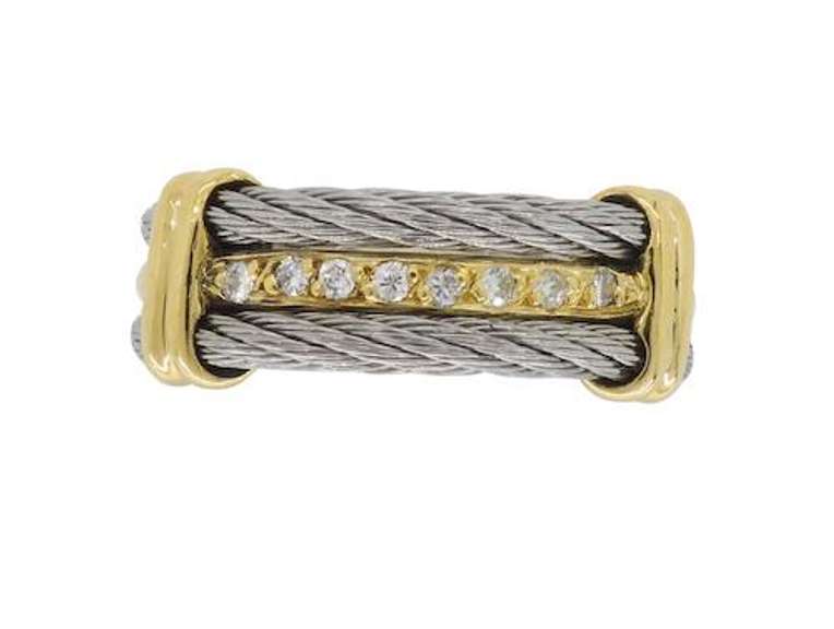 18K Two Tone Gold Diamond Band