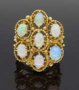 14K Yellow Gold Crystal Opal Cocktail Ring