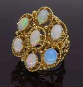 14K Yellow Gold Crystal Opal Cocktail Ring