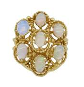 14K Yellow Gold Crystal Opal Cocktail Ring