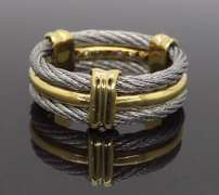 18K Two Tone Gold Diamond Band