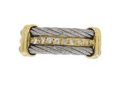 18K Two Tone Gold Diamond Band