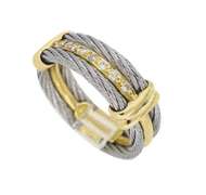 18K Two Tone Gold Diamond Band