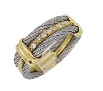 18K Two Tone Gold Diamond Band