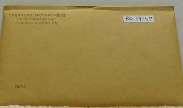 1962 Silver Proof Set, original Govmt pkg & document