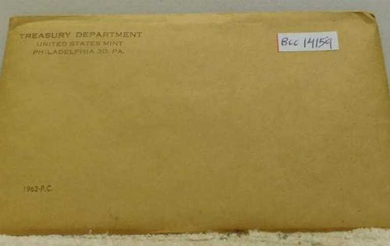 1962 Silver Proof Set, original Govmt pkg & document