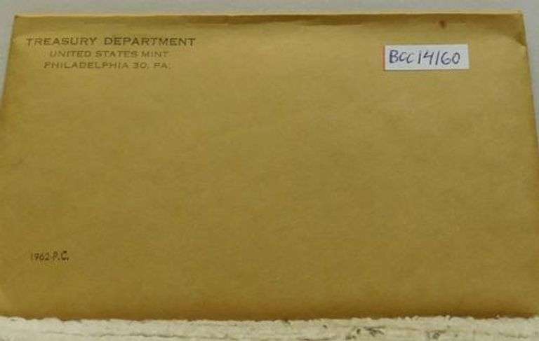 1962 Silver Proof Set, original Govmt pkg & document