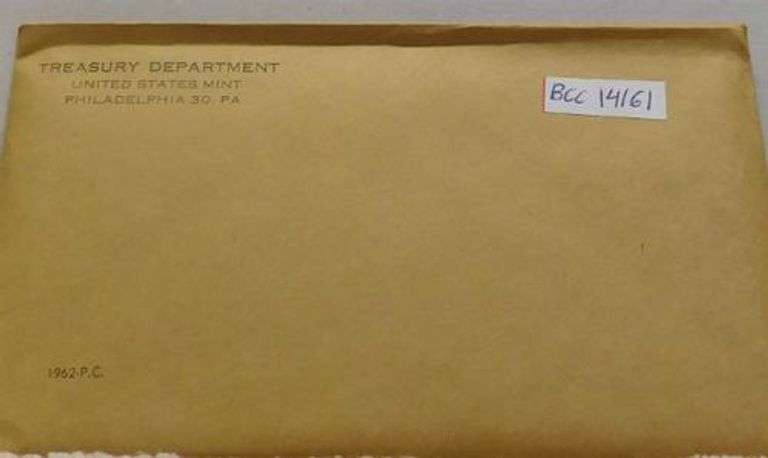 1962 Silver Proof Set, original Govmt pkg & document
