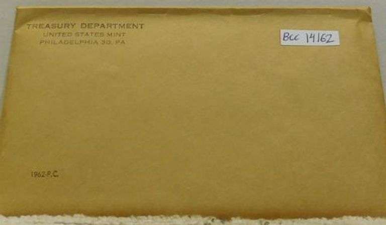 1962 Silver Proof Set, original Govmt pkg & document