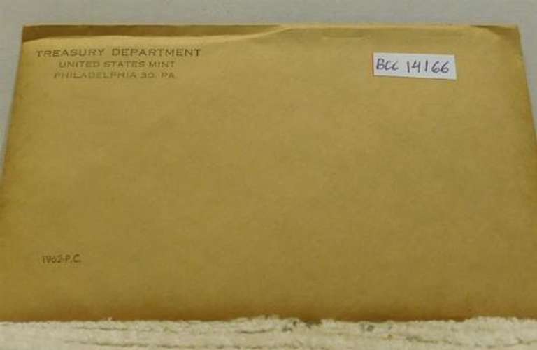 1962 Silver Proof Set, original Govmt pkg & document